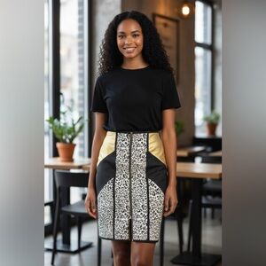 Mustard Seed Animal Print Pencil Skirt Animal Print Medium